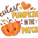 Cutest Pumpkin in the Patch with Orange Heart